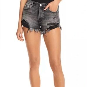 Twenty Black Distressed Jean Shorts